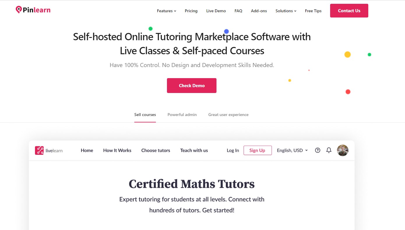 Pinlearn is a turnkey solution for building eLearning platforms for tutors, instructors, and trainers to sell self-paced courses and conduct and manage live classes. 