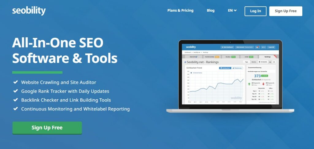 Seobility - Best for simultaneously web and backlinks tracking