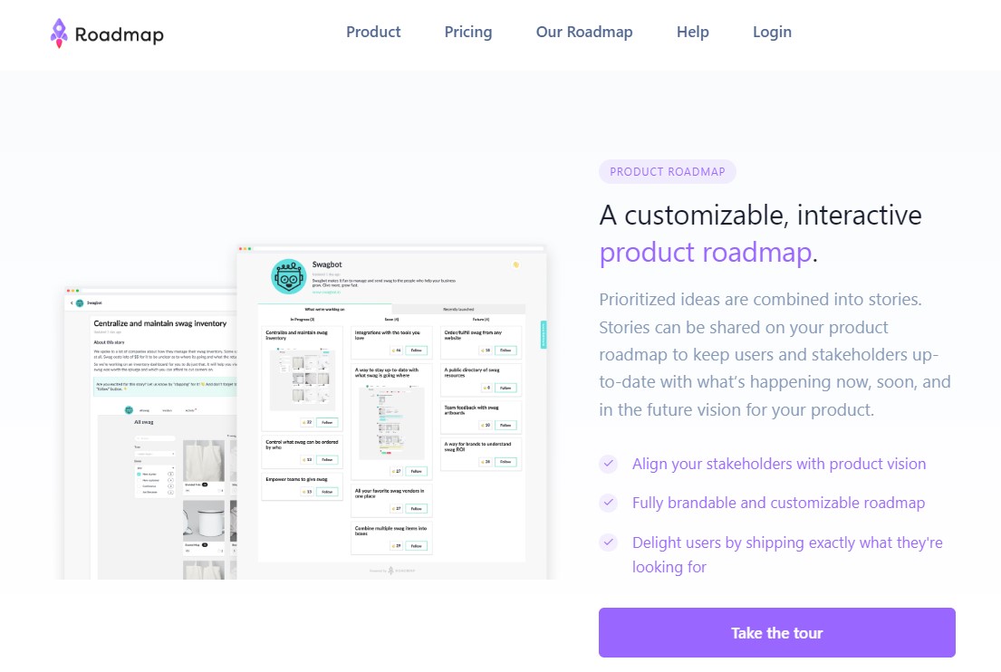 The product management roadmap software allows you to create attractive roadmaps tailored to your company's needs by adapting to your employees' feedback and, more importantly, user stories.