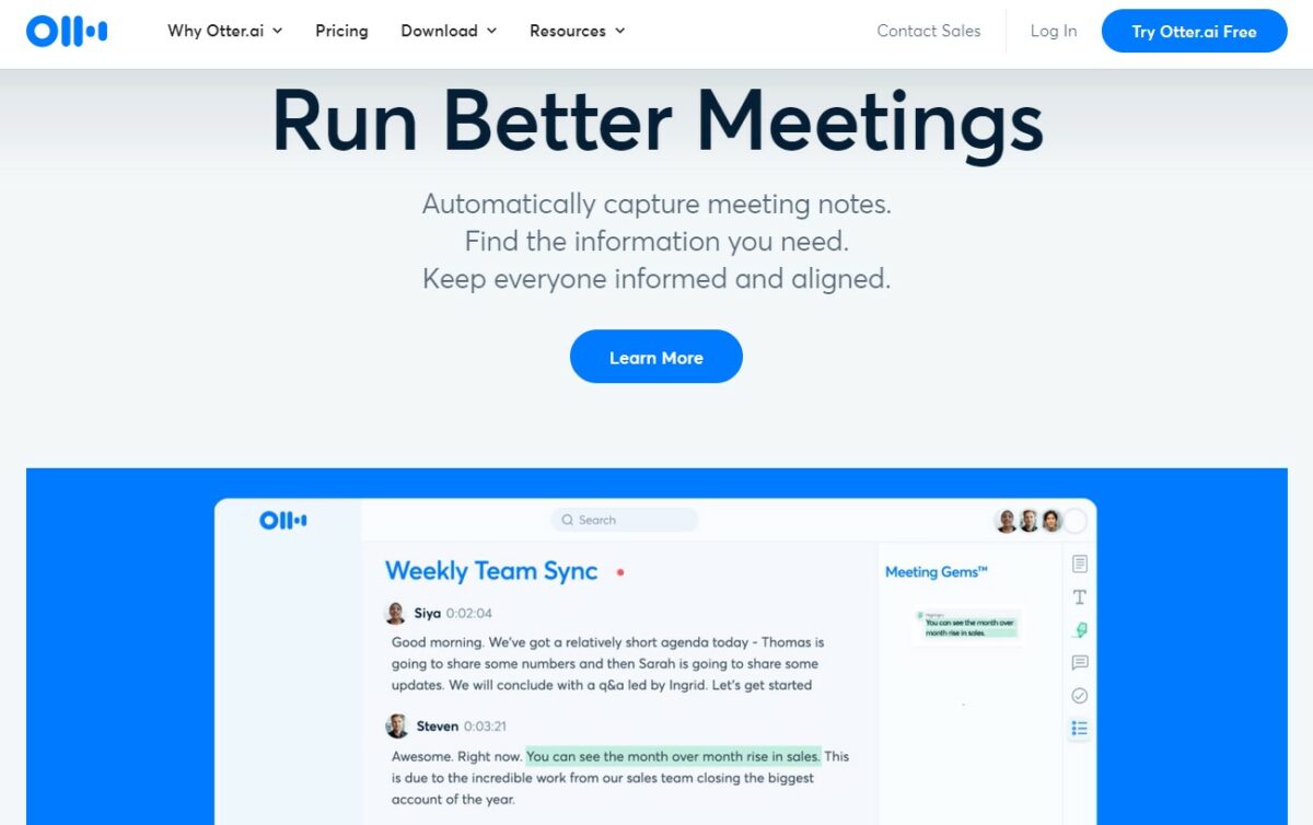 Otter is a meeting recording transcription software designed to help educational institutions and corporate companies generate notes for zoom meetings, interviews, and conferences through voice dictation or file transcription.
