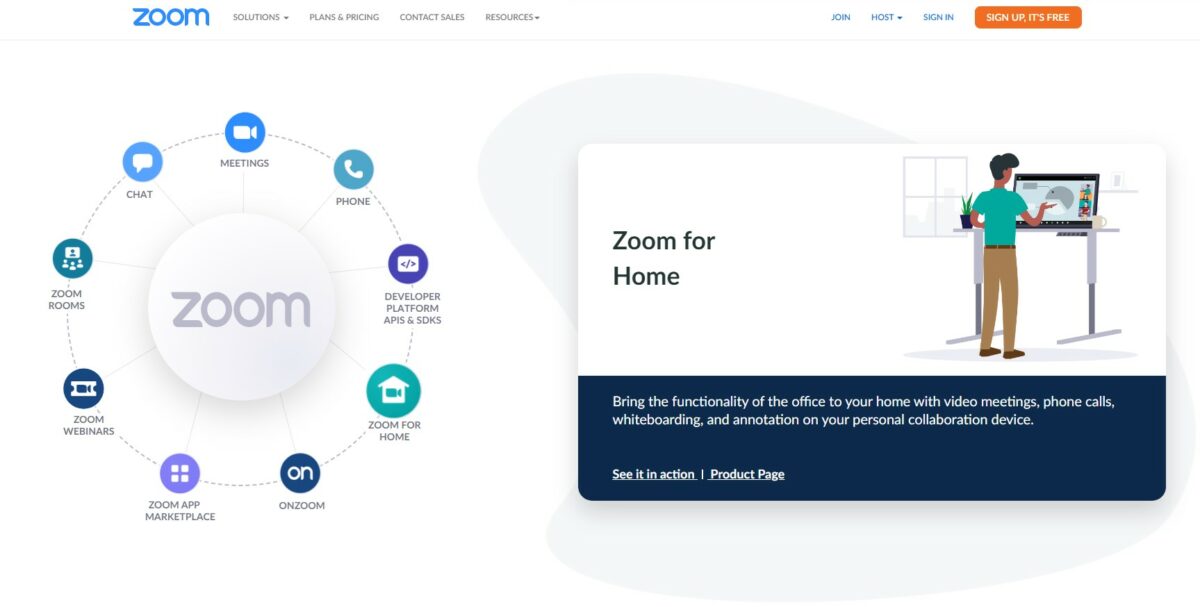 Zoom cloud-based conferencing software that provides a space to record online meetings and webinars, file sharing, instant messaging, group messaging, and more. 