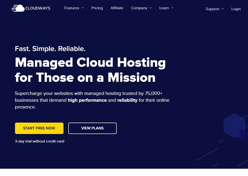 Cloudways - best for an easy-to-set-up hosting.