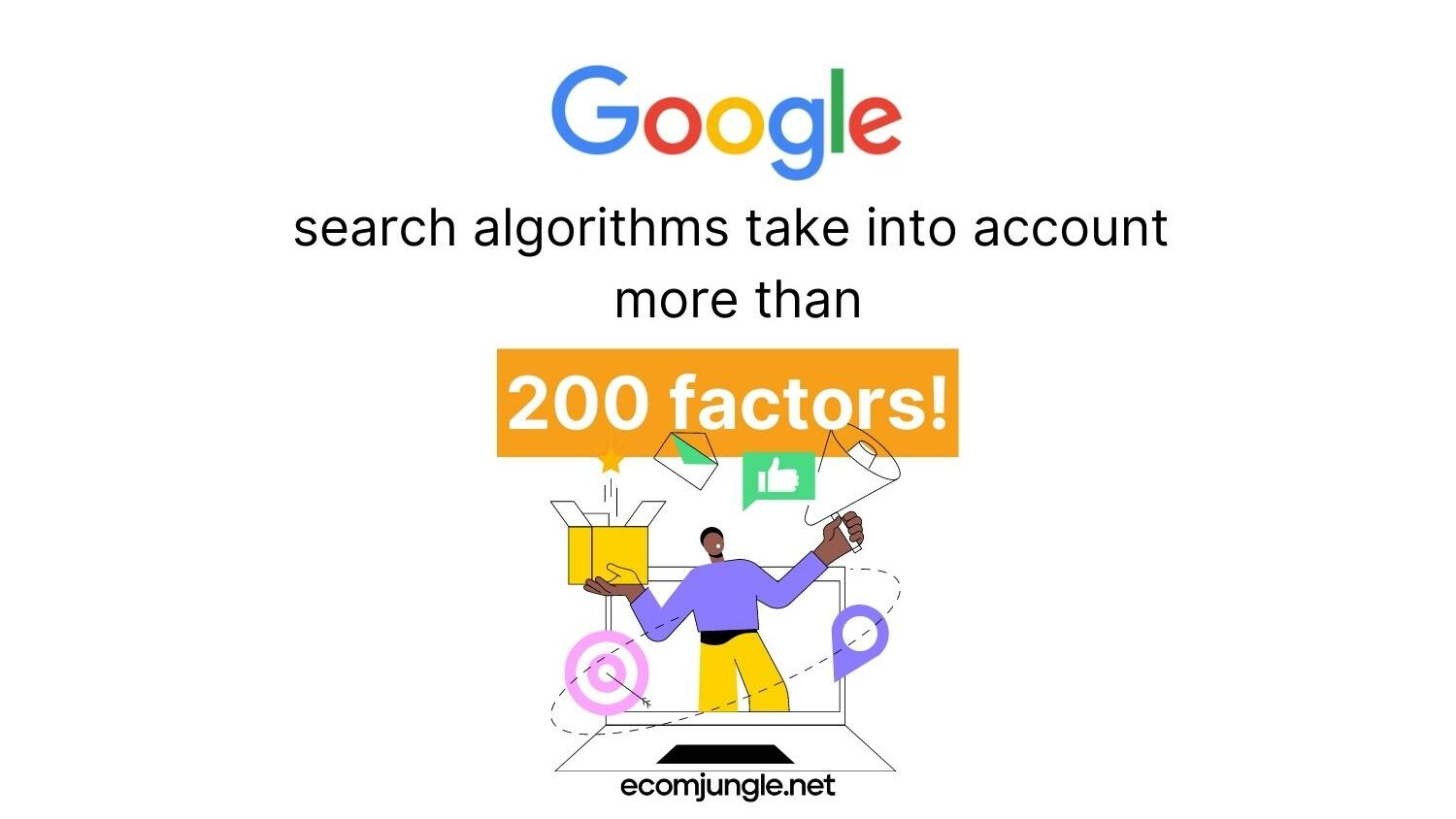 More than 200 factors are taken by google algorithms when people search