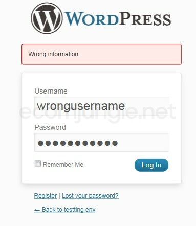 WordPress won't let you access your backend admin panel with the wrong username or password