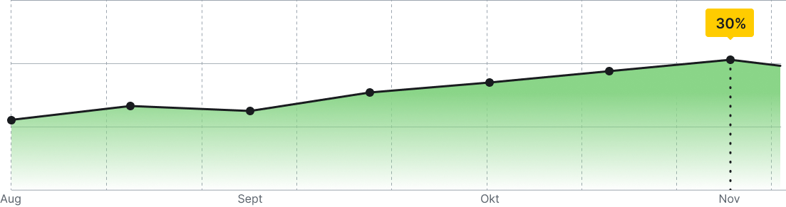 Gada laikā tika veiktas dažādas SEO optimizācijas, kā rezultātā apmeklētāju skaits no Google pieauga par 30%.
