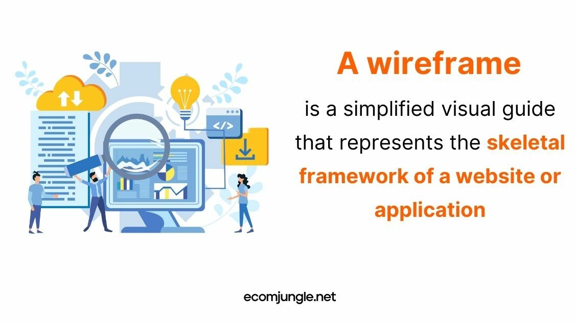 A wireframe shows the approximate appearance of the homepage or mobile version.