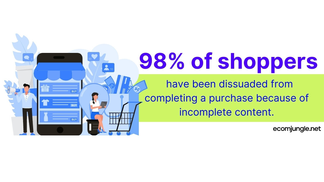 Incomplete product description may scare your customer from shopping product, because they do not know what to expect.