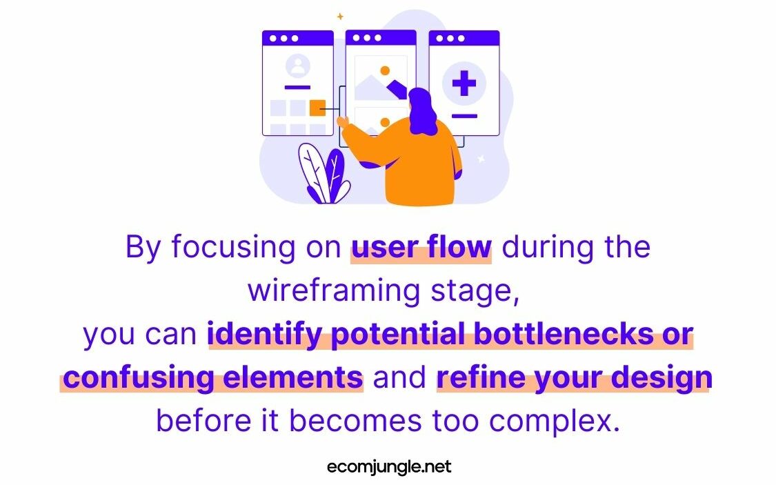 User flow can help with making wireframes for website.