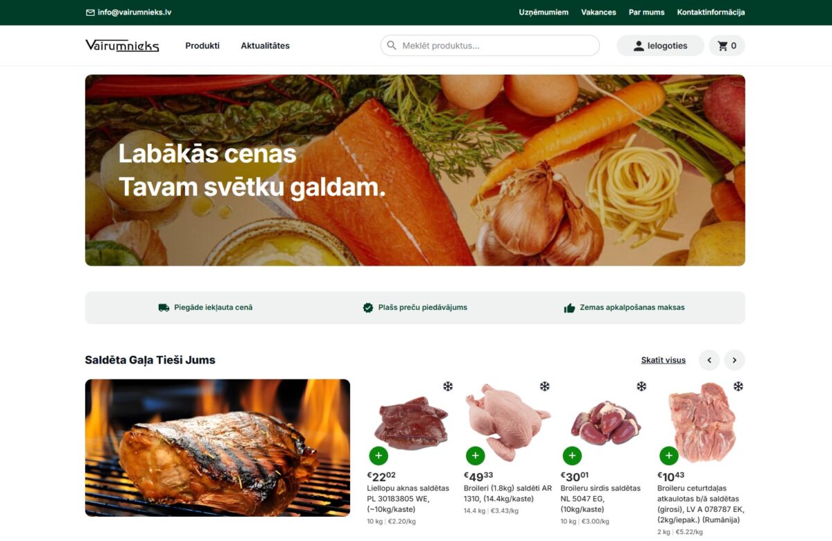 Vairumnieks.lv - WooCommerce e-komercijas platforma