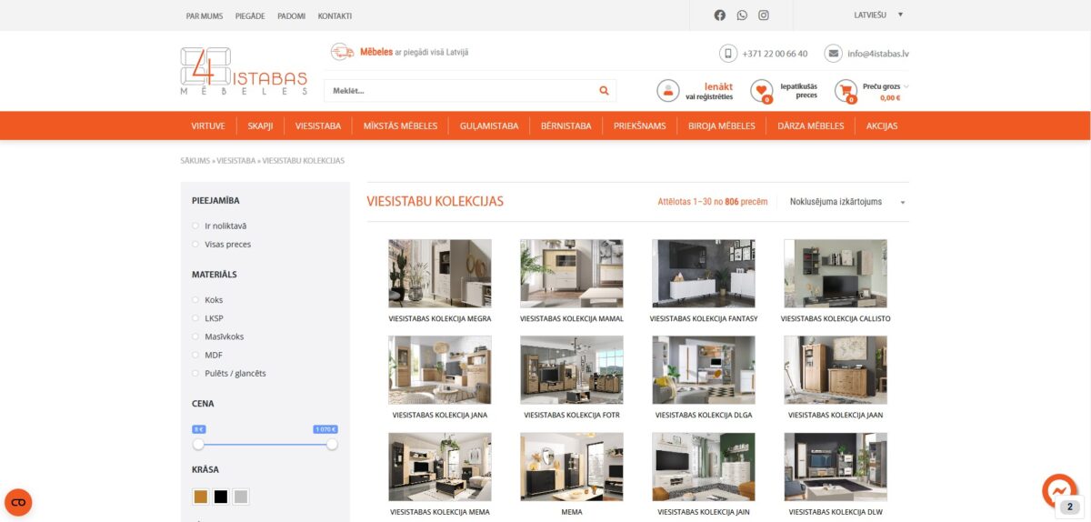 4istabas.lv - Produktu kategorijas