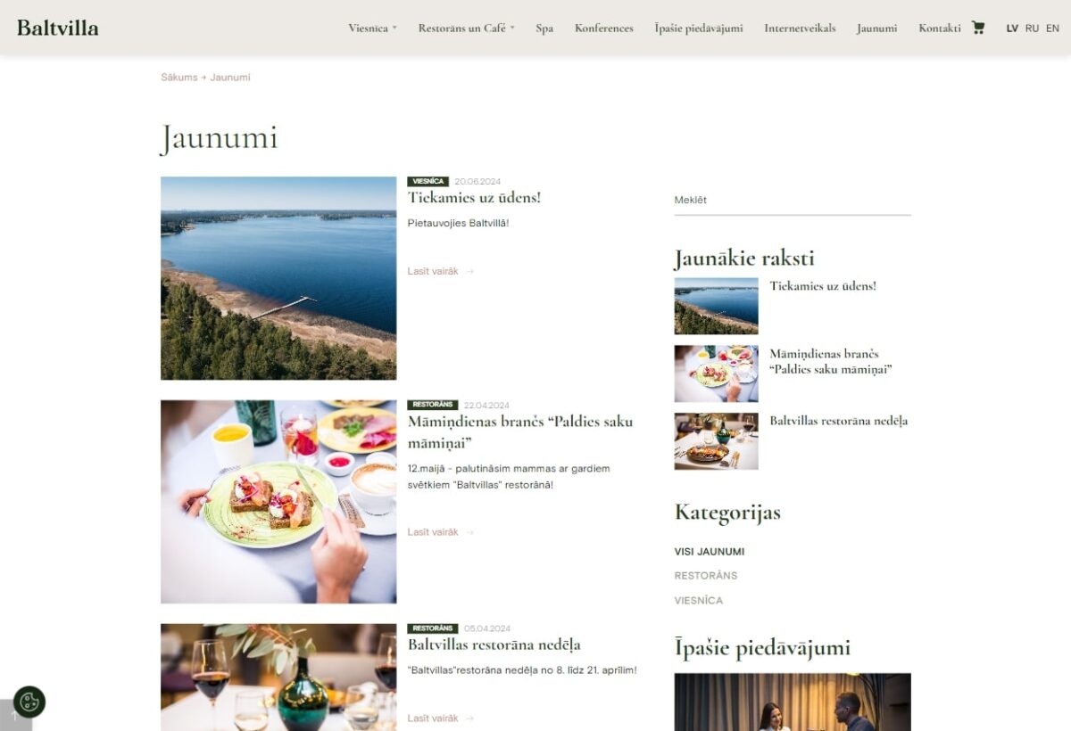 Jaunumi - Baltvilla.lv