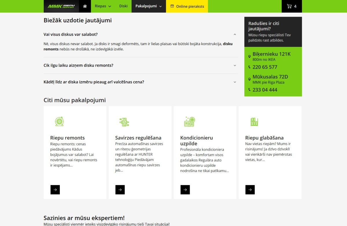 MMKriepas.lv - Biežāk uzdoto jautājumu bloks