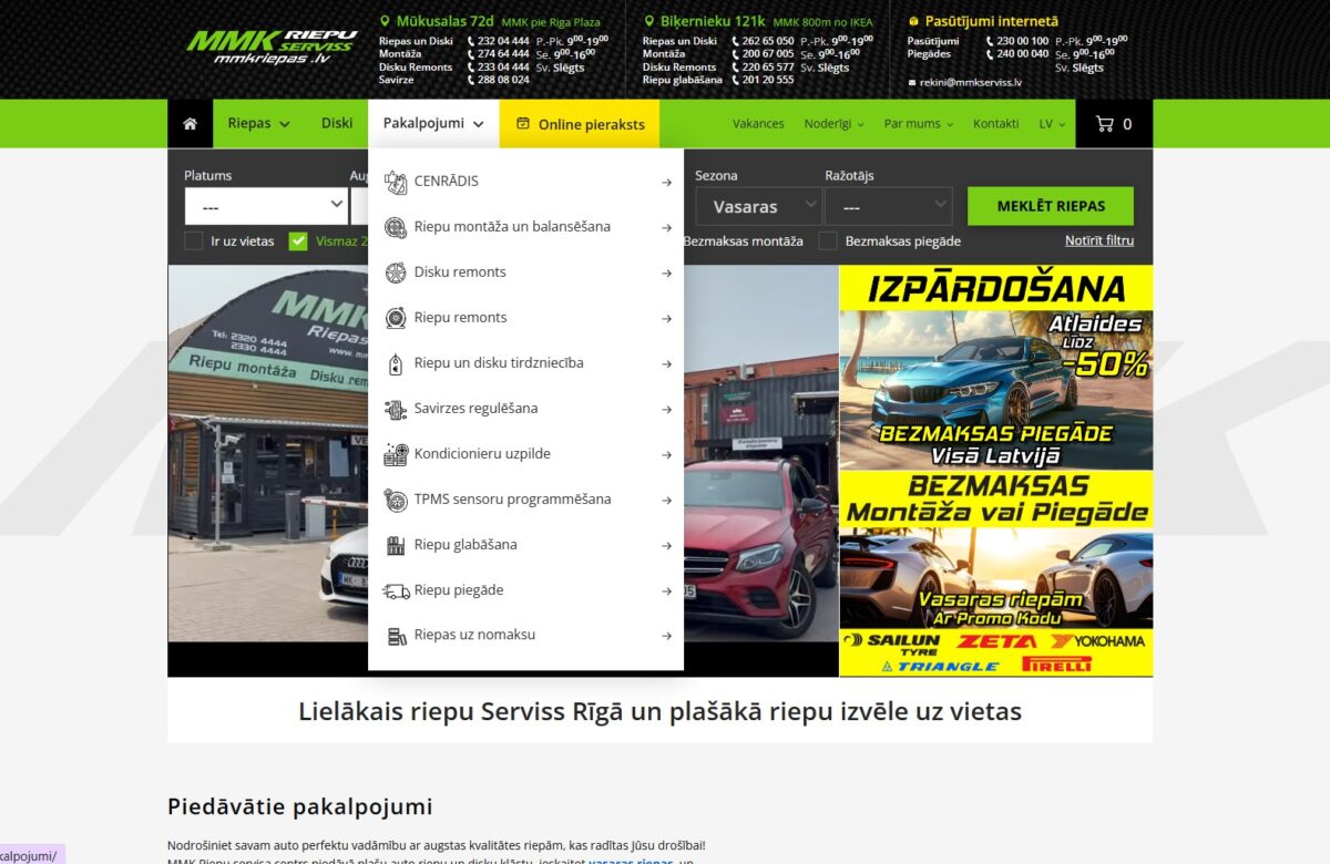 MMKriepas.lv - Mājaslapas navigācija