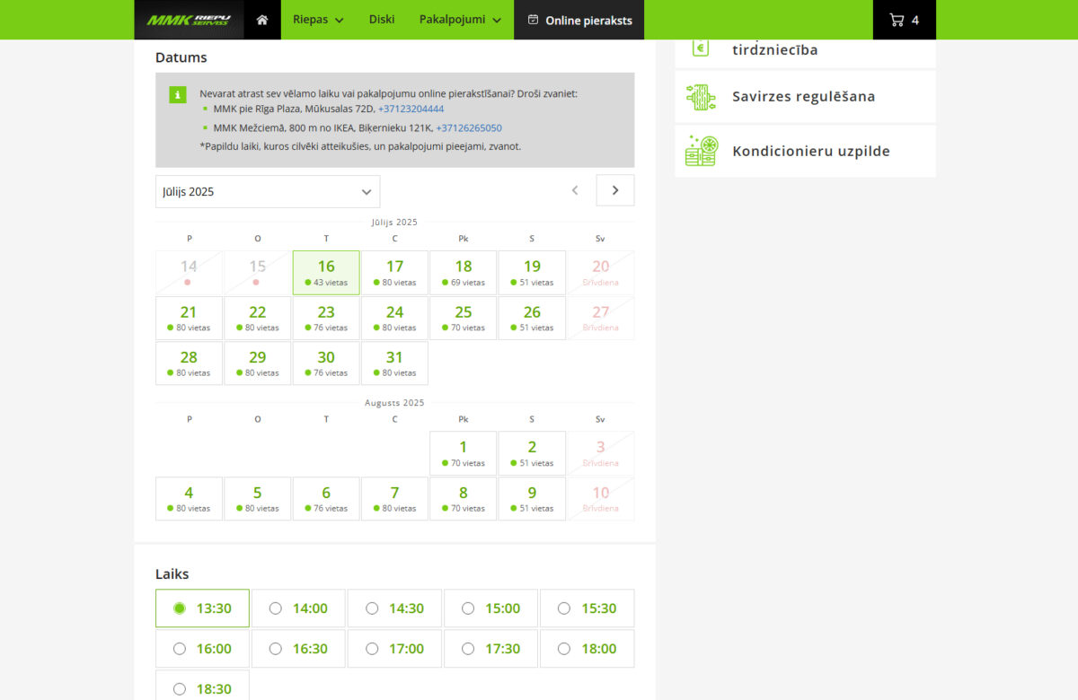 MMKriepas.lv - Online pierakstu kalendārs
