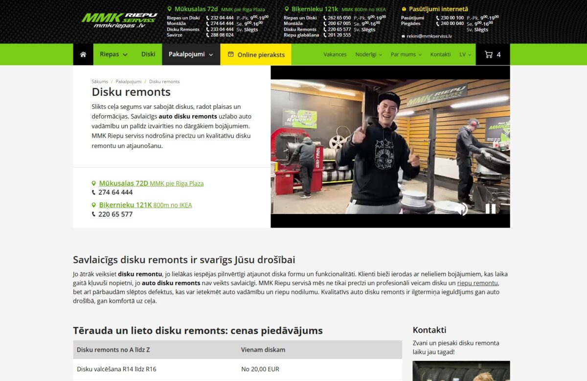 MMKriepas.lv - Pakalpojuma atvērums