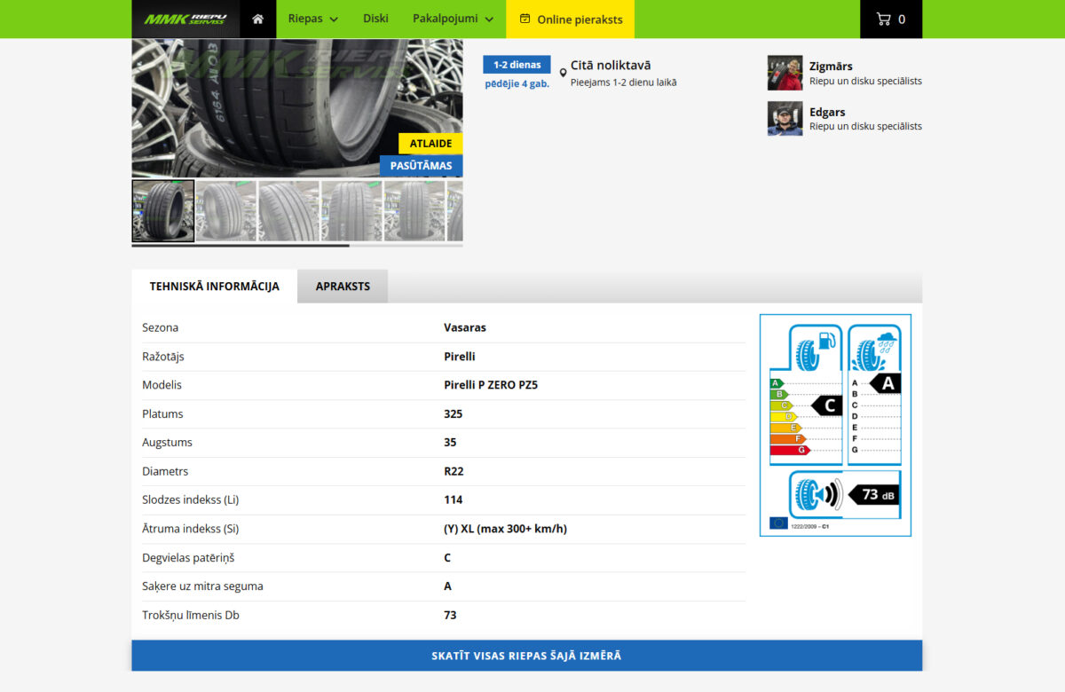 MMKriepas.lv - Produkta apraksts un tehniskā informācija