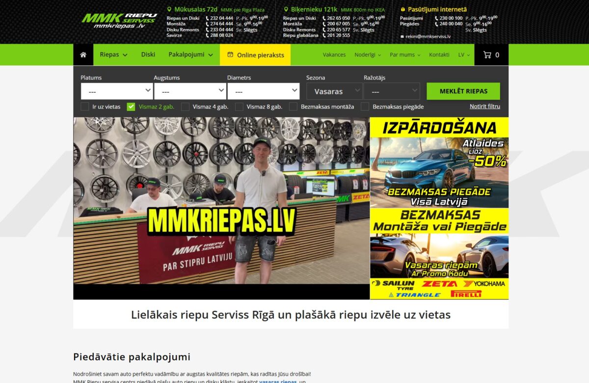 MMKriepas.lv - Mājaslapas sākuma skats