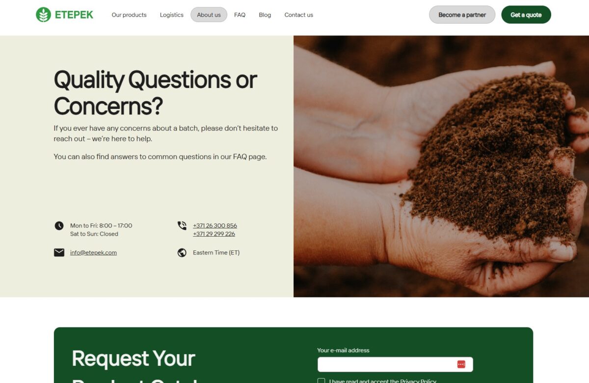 Etepek.com - kontaktinformācijas bloks