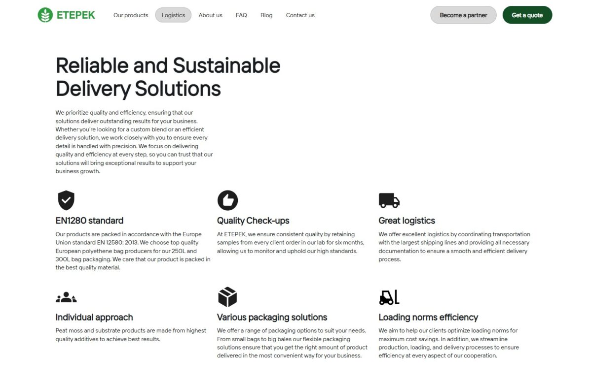 Etepek.com - ikonas un teksta priekšrocību uzsvēršanai