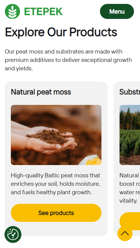 Etepek.com - produktu kategoriju izvēlne - mobile