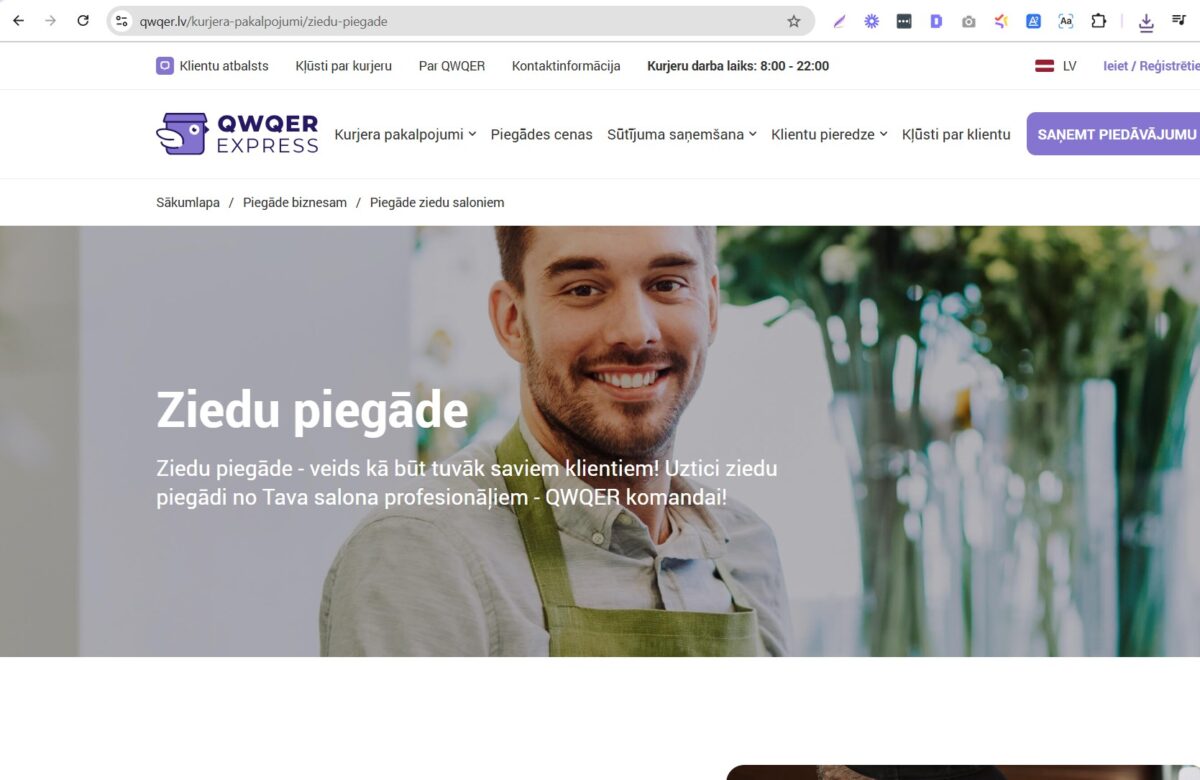 Qwqer.lv - mājaslapas atvērumu breadcrumb navigācija