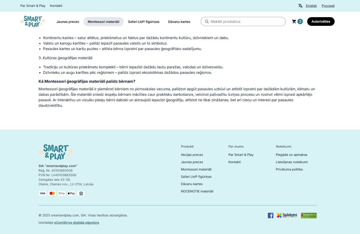 Smartandplay.com - mājaslapas footer