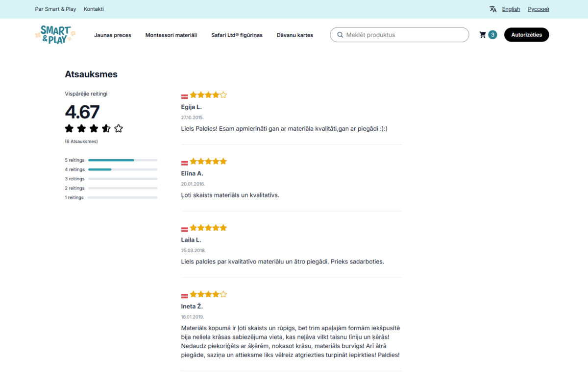 Smartandplay.com - atsauksmes par produktu