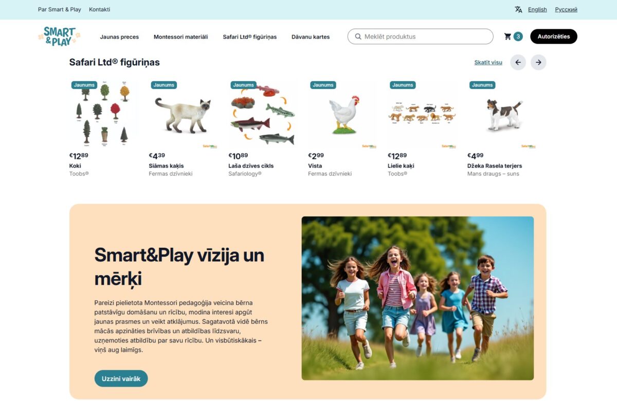 Smartandplay.com - populārāko produktu karuselis