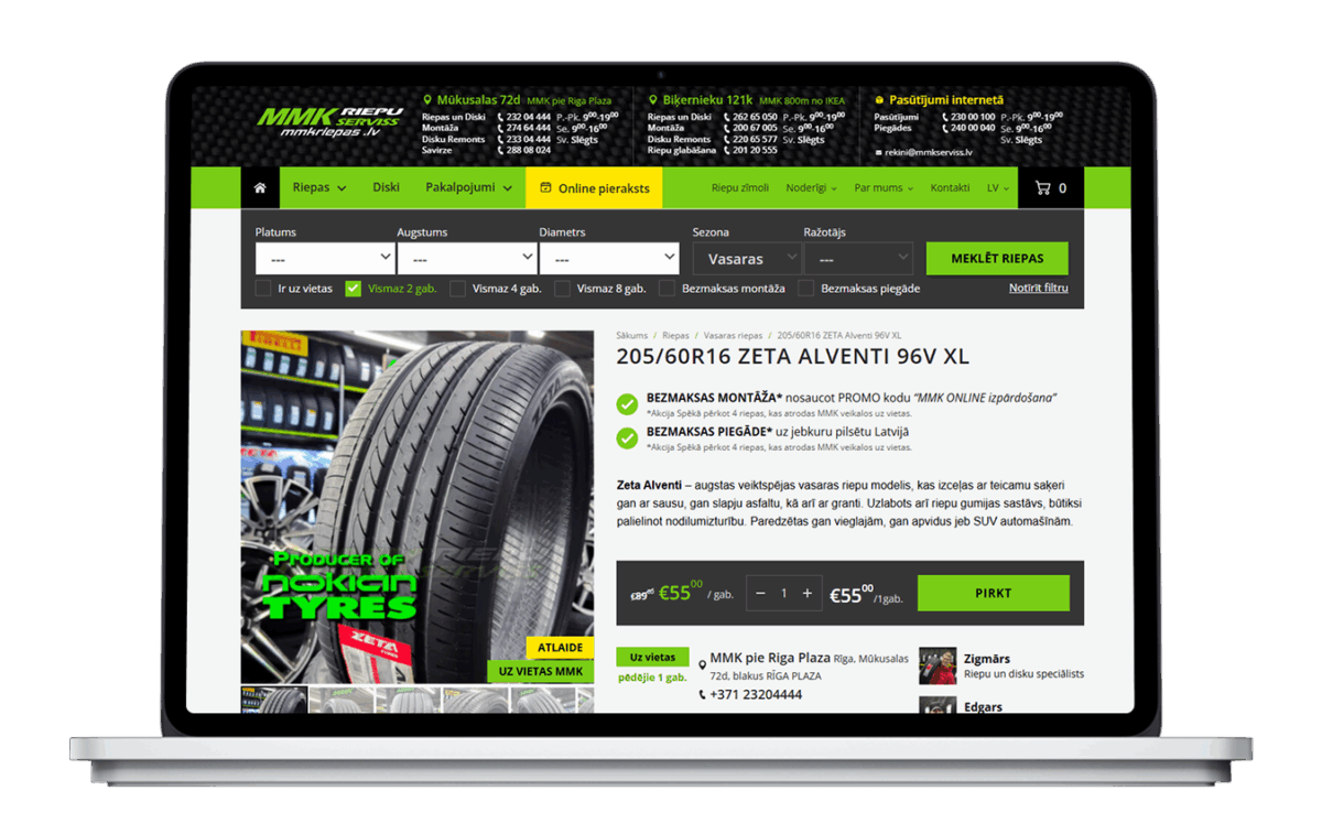 MMKriepas.lv - WooCommerce interneta veikals