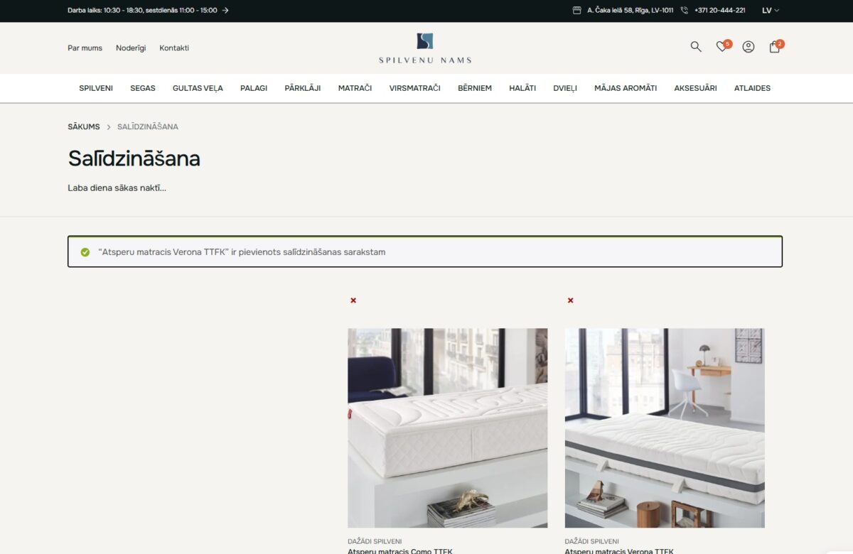 Spilvenunams.lv - preču salīdzināšana