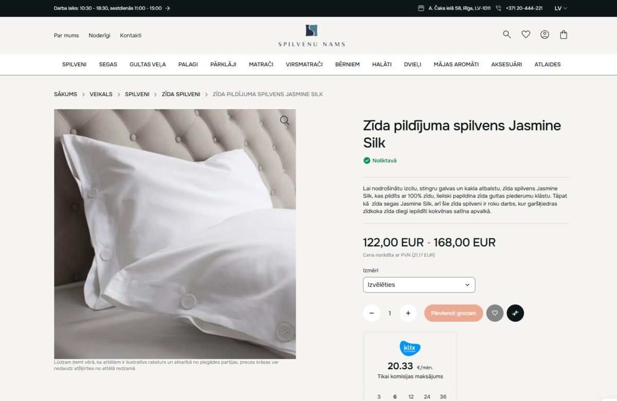 Spilvenunams.lv - detalizēta informācija par preci