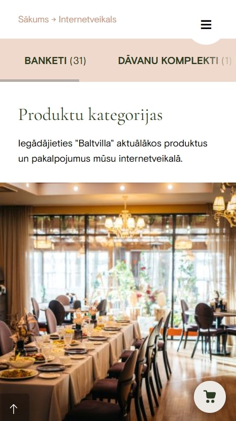 Baltvilla.lv - E-veikala produktu kategorijas - mobile