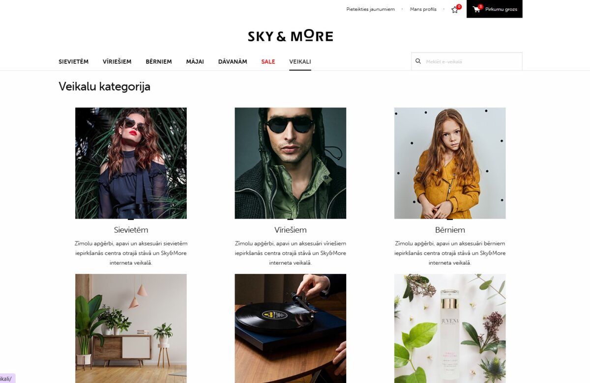 Skyandmore.lv - Veikalu kategorijas