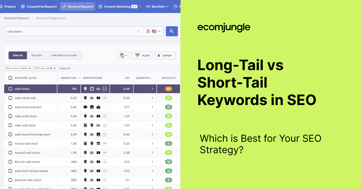 Long-Tail vs Short-Tail Keywords in SEO