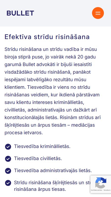 Darbības jomas apraksts - Advokātu birojs BULLET - mobile
