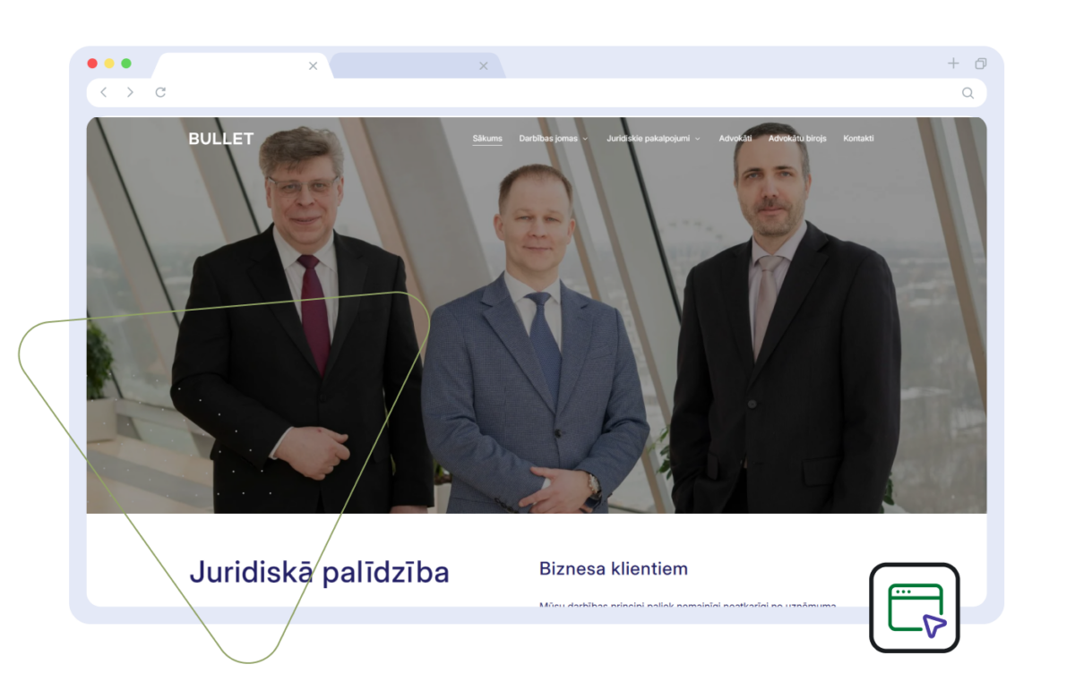 Profesionālas mājaslapas izveide - Advokātu birojas BULLET
