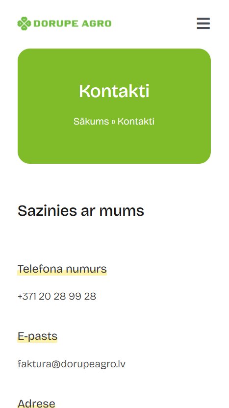 Kontaktinformācija - Dorupeagro.lv - mobile