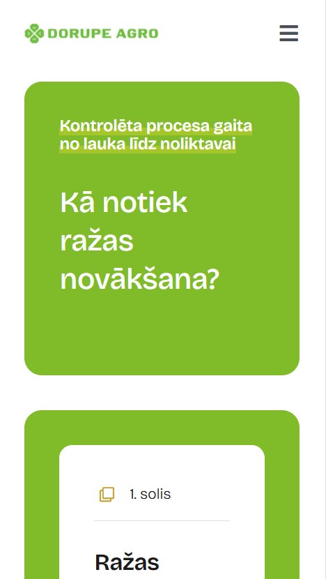 Pakalpojuma procesa soļi - Dorupeagro.lv - mobile