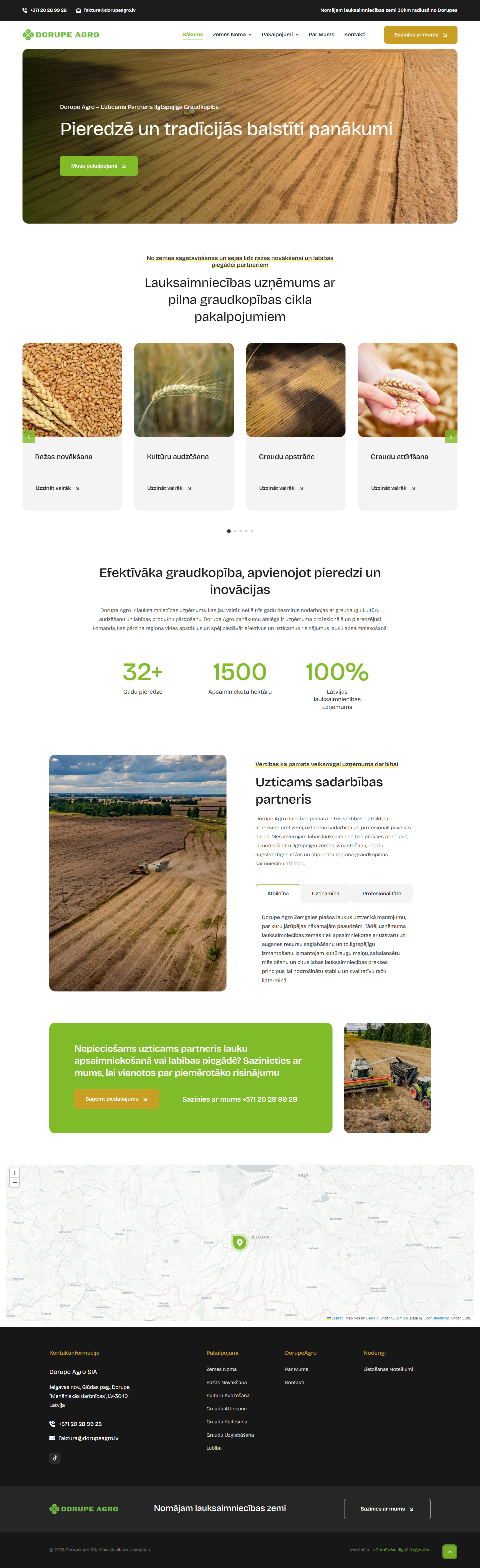 Dorupeagro.lv - Mājaslapas sākuma atvērums