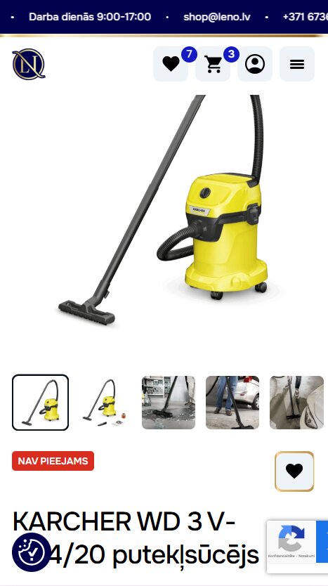 Leno.lv - Produkta atvērums - mobile