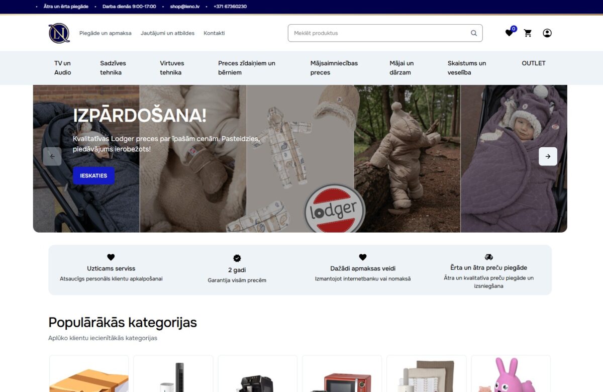 Leno.lv - B2C e-komercijas platformas izveide