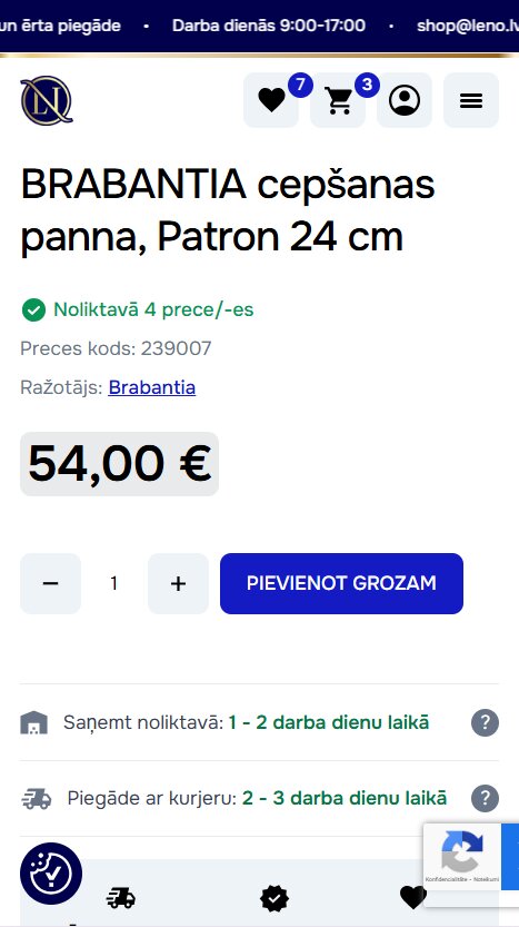 Leno.lv - Detalizēta informācija par produktu - mobile