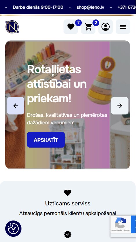 Leno.lv - E-komercijas platformas izstrāde - mobile