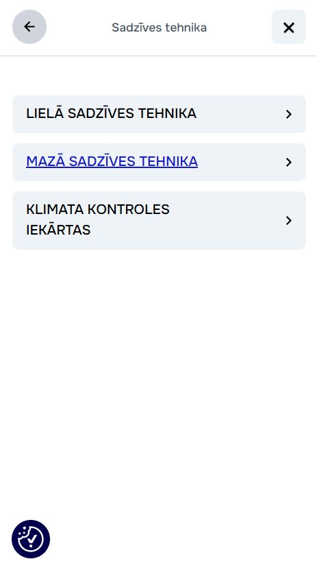 Leno.lv - Mobilās navigācijas kategoriju otrais līmenis