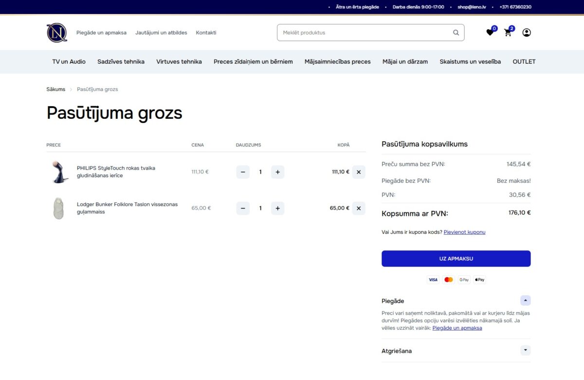 Leno.lv - Pasūtījuma grozs