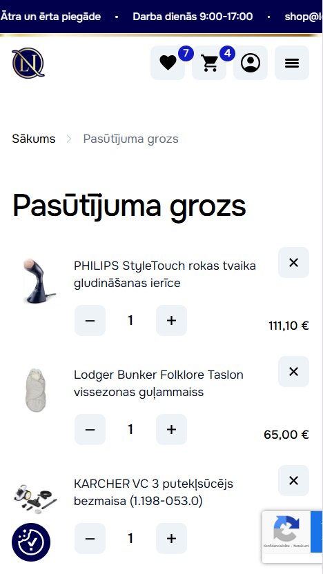 Leno.lv - Pasūtījuma grozs - mobile