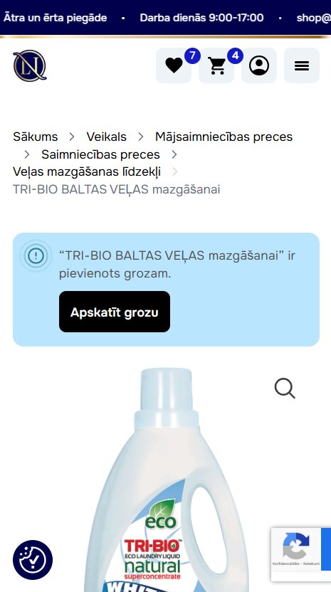 Leno.lv - Produkts pievienots grozam - mobile