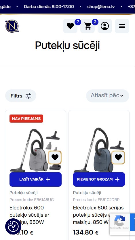 Leno.lv - Produktu saraksts - mobile