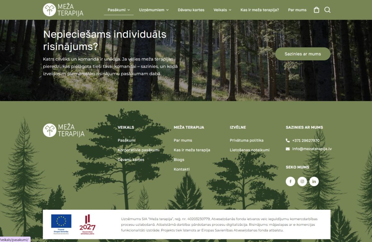 Mājaslapas footer - Mezaterapija.lv
