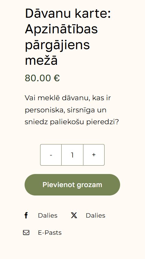 Dāvanu kartes iegāde - Mezaterapija.lv - mobile